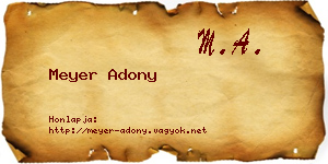 Meyer Adony névjegykártya